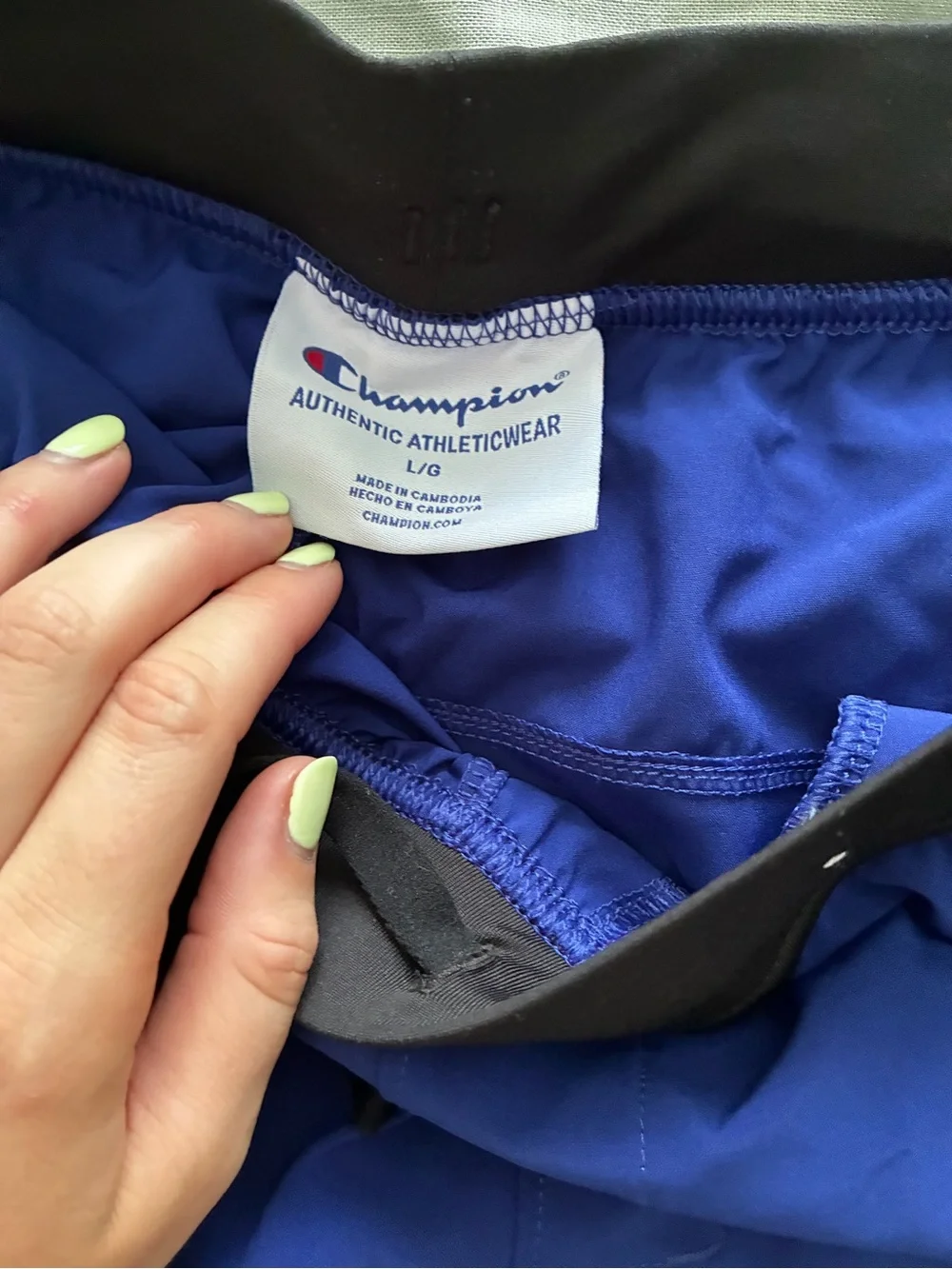 Champion Royal Blue Athletic Shorts with Black Waistband